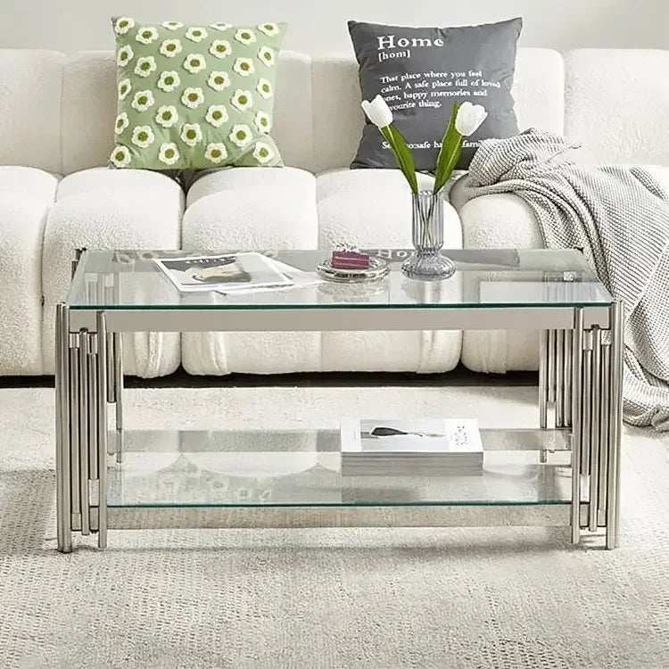ترابيزة قهوة بسطح زجاجي 60*120*45 سم - RAX12 - Homix