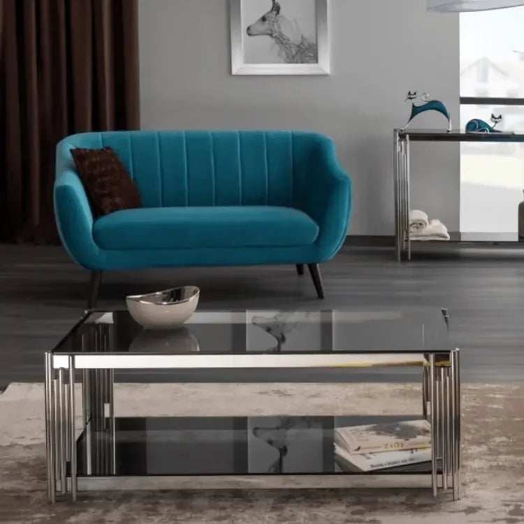 ترابيزة قهوة معدن فضي 60*120*45 سم - RAX11 - Homix