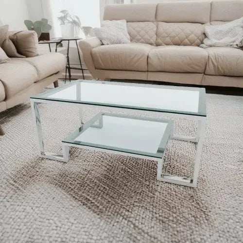 ترابيزة قهوة بسطح زجاجي 60*120*45 سم - RAX4 - Homix