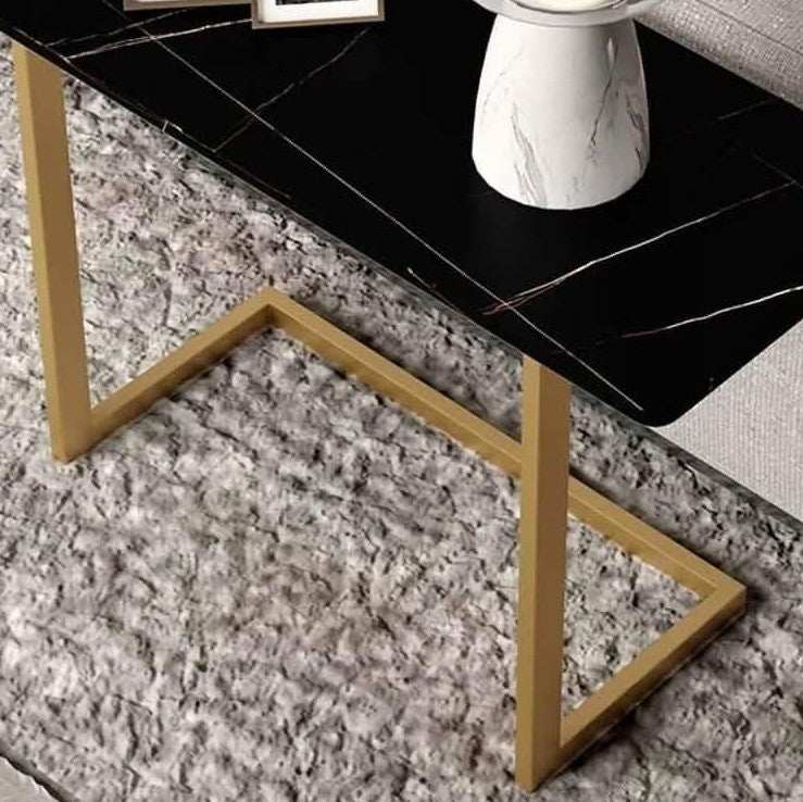 ترابيزة جانبية معدن بسطح جرانيت، 60*35*50 سم