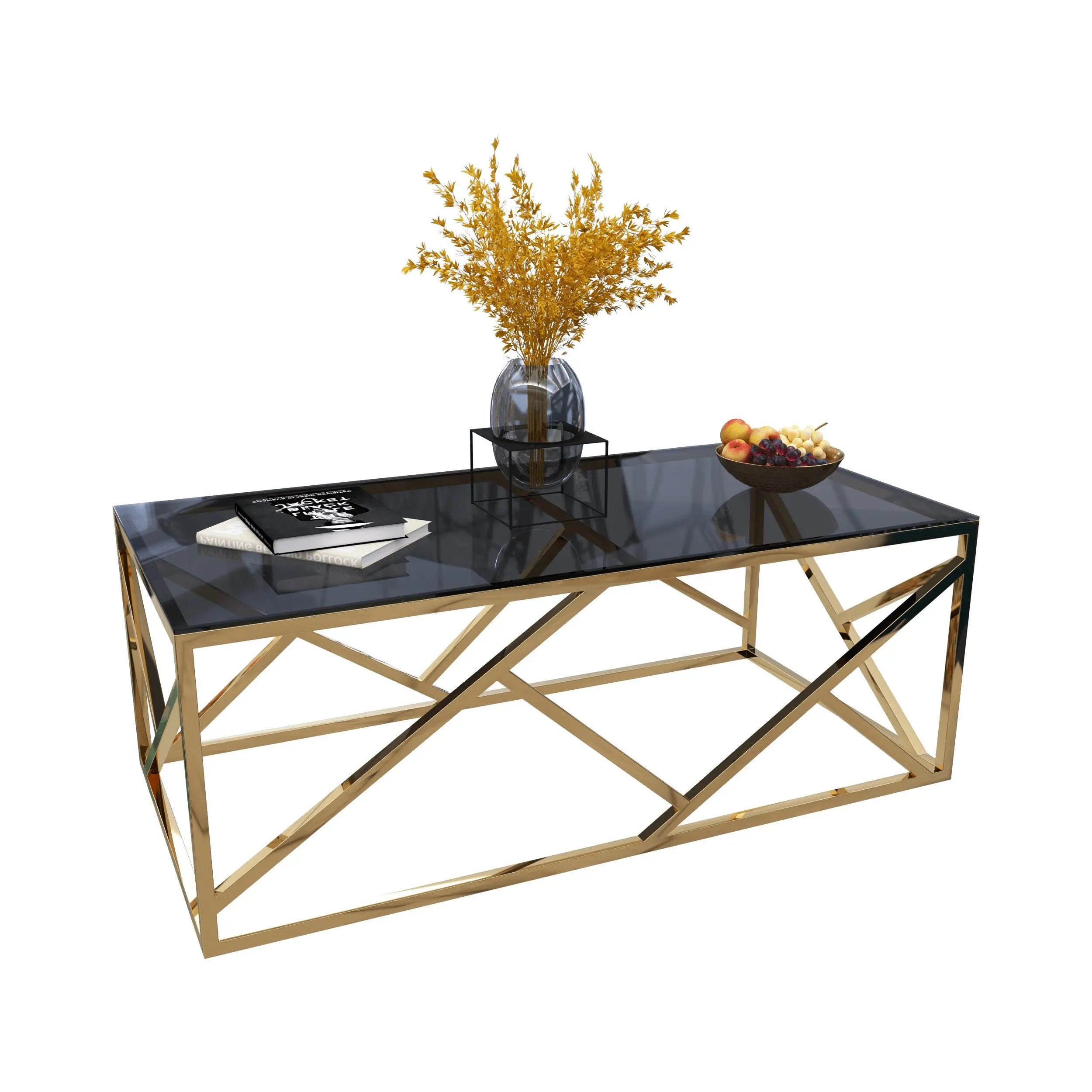 ترابيزة قهوة بسطح زجاج 60*120*45 سم - RAX19 - Homix