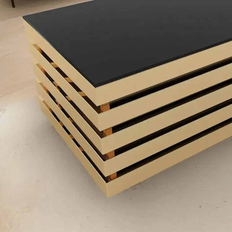 ترابيزة قهوة بهيكل ذهبي 60*120*45 سم - RAX22 - Homix