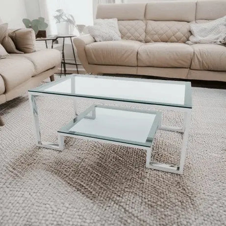 ترابيزة قهوة بسطح زجاجي 60*120*45 سم - RAX4 - Homix