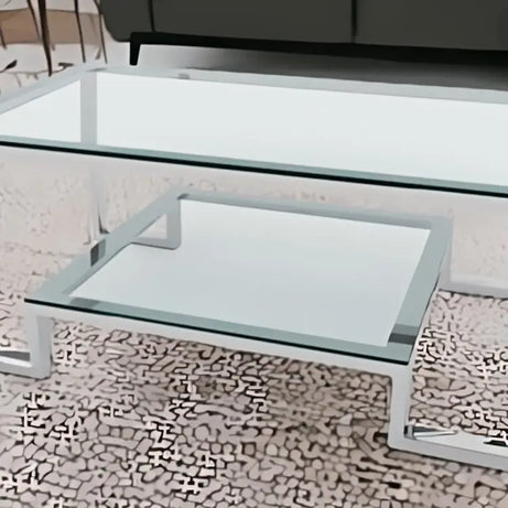 ترابيزة قهوة بسطح زجاجي 60*120*45 سم - RAX4 - Homix