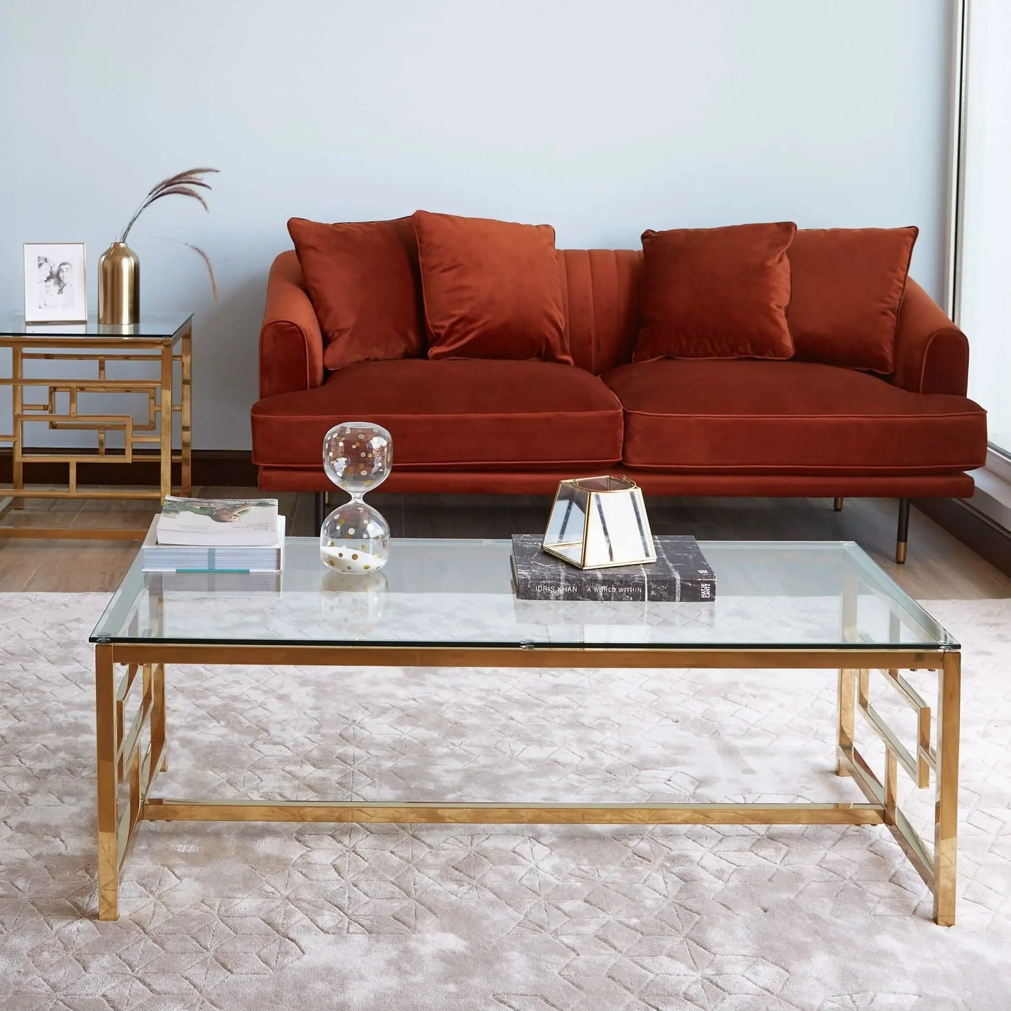 ترابيزة قهوة معدن ذهبي 60*120*45 سم - RAX5 - Homix