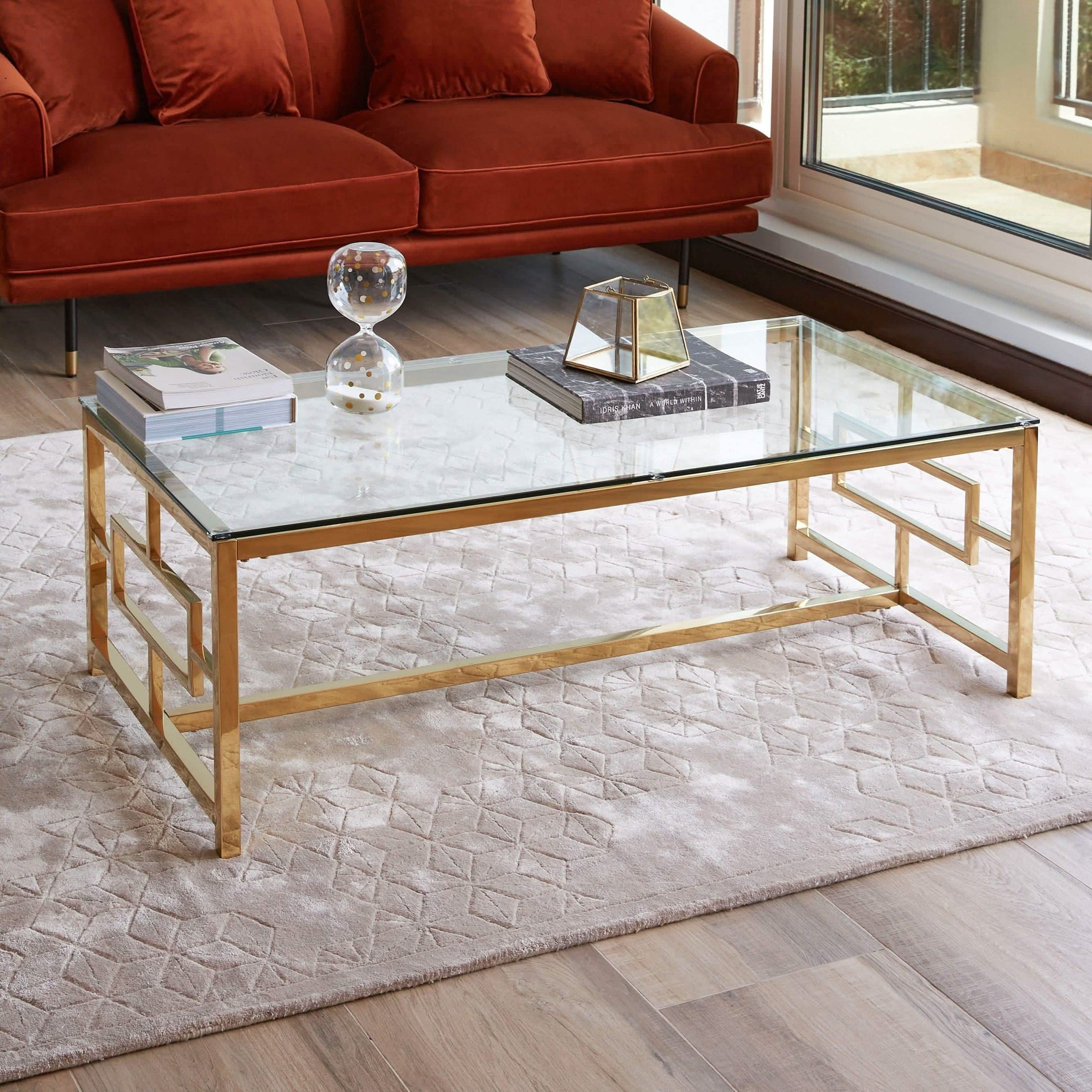 ترابيزة قهوة معدن ذهبي 60*120*45 سم - RAX5 - Homix