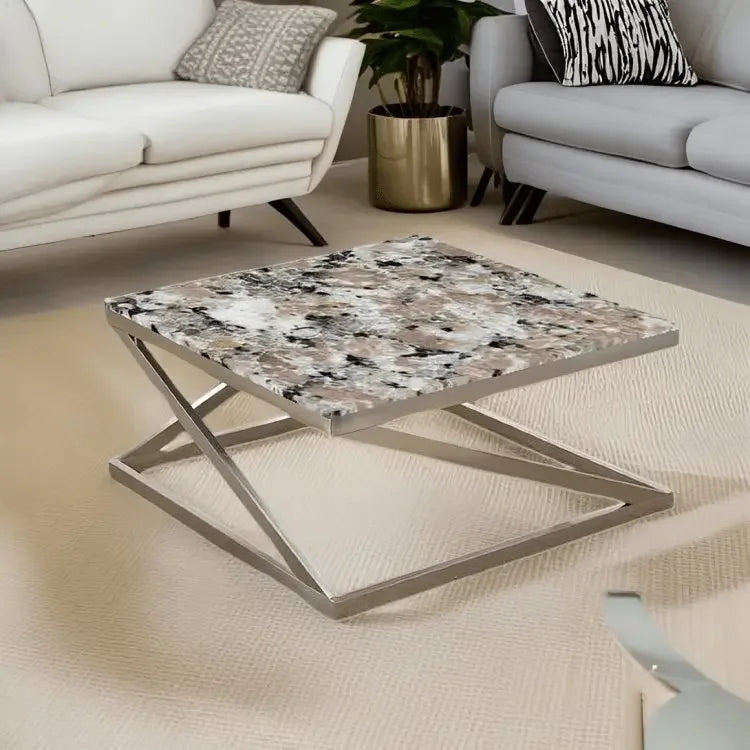 ترابيزة قهوة بسطح جرانيت 60*60*45 سم - LUS23 - Homix