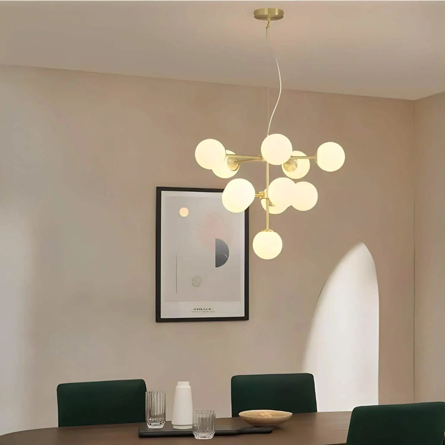 نجفة معدن و زجاج، 61*52 سم