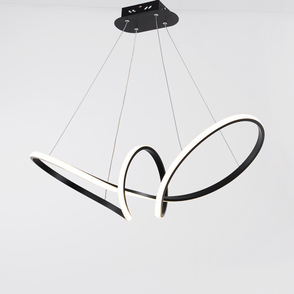 نجفة معدن و رابر، 60*60 سم- أسود