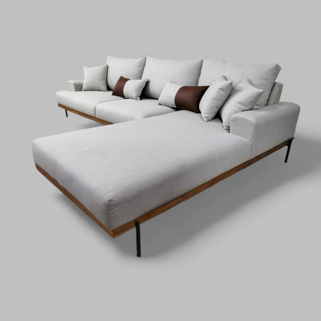 ركنة خشب زان و ستيل، 200*300*70 سم