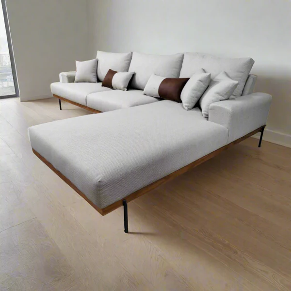 ركنة خشب زان و ستيل، 200*300*70 سم