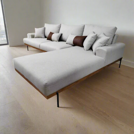 ركنة خشب زان و ستيل، 200*300*70 سم