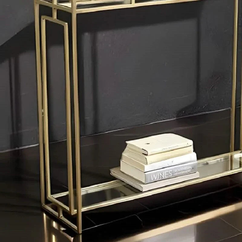 كونسول ستيل بسطح زجاج، 120*40*90 سم