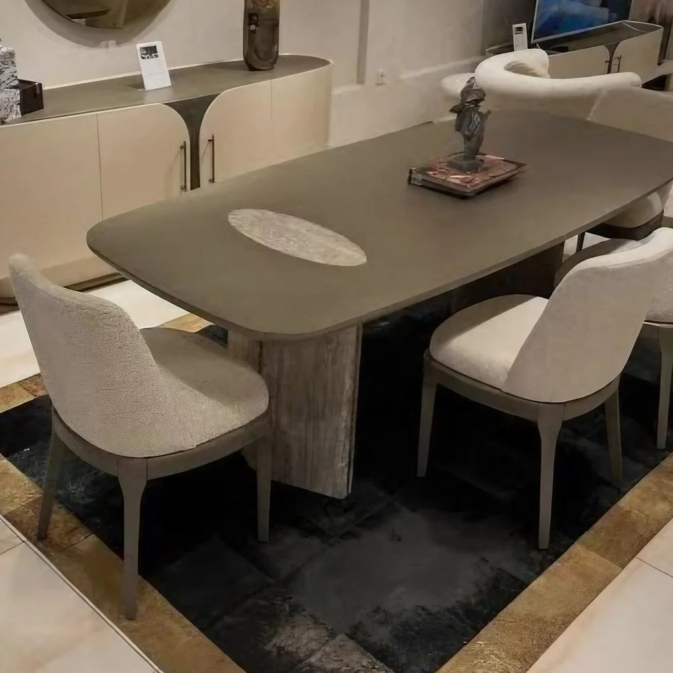 طقم سفرة خشب زان و كونتر، 7 قطع