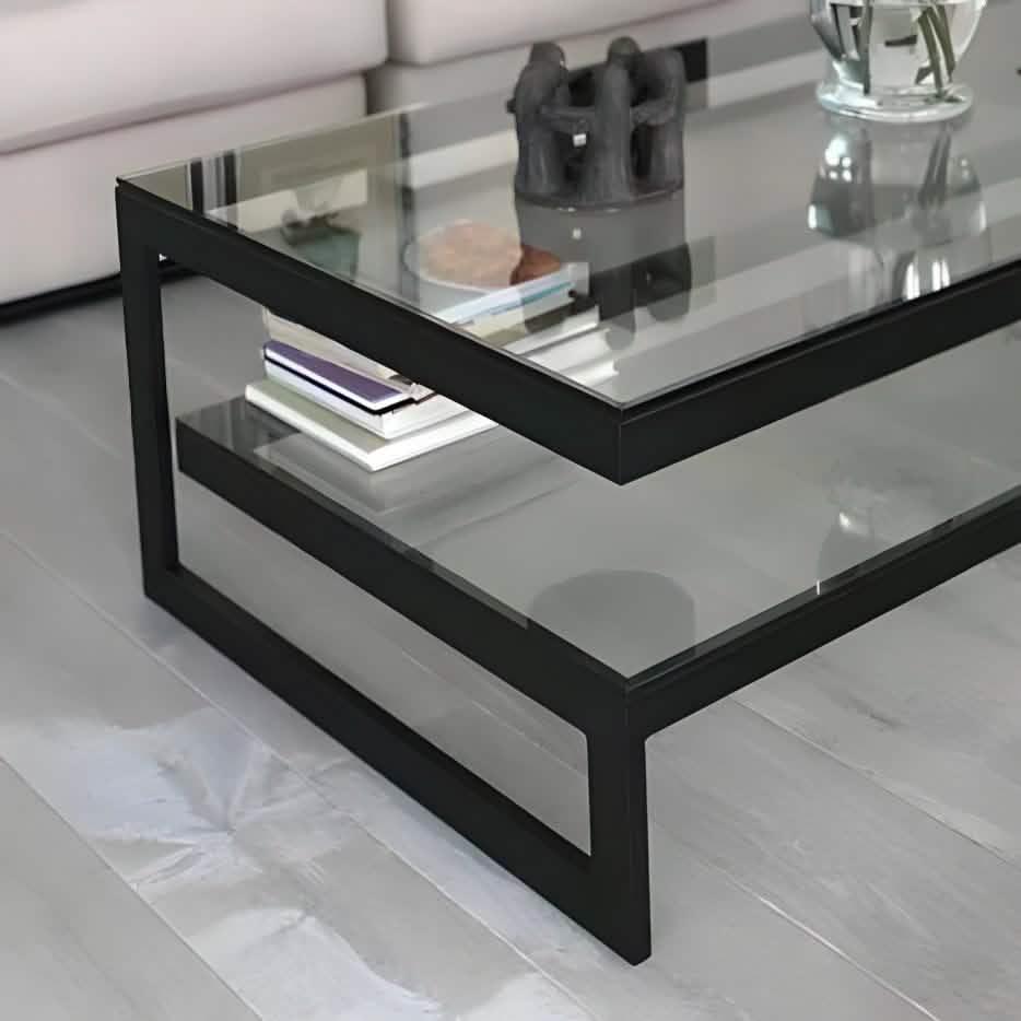 ترابيزة قهوة بسطح زجاج 60*100*40 سم - RON96 Royal Iron