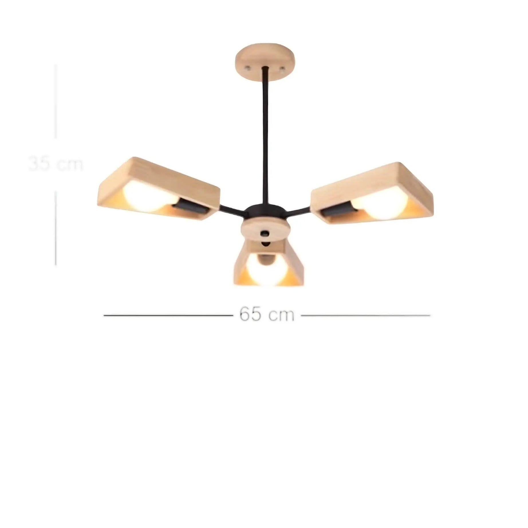 نجفة معدن و خشب، 65*35 سم