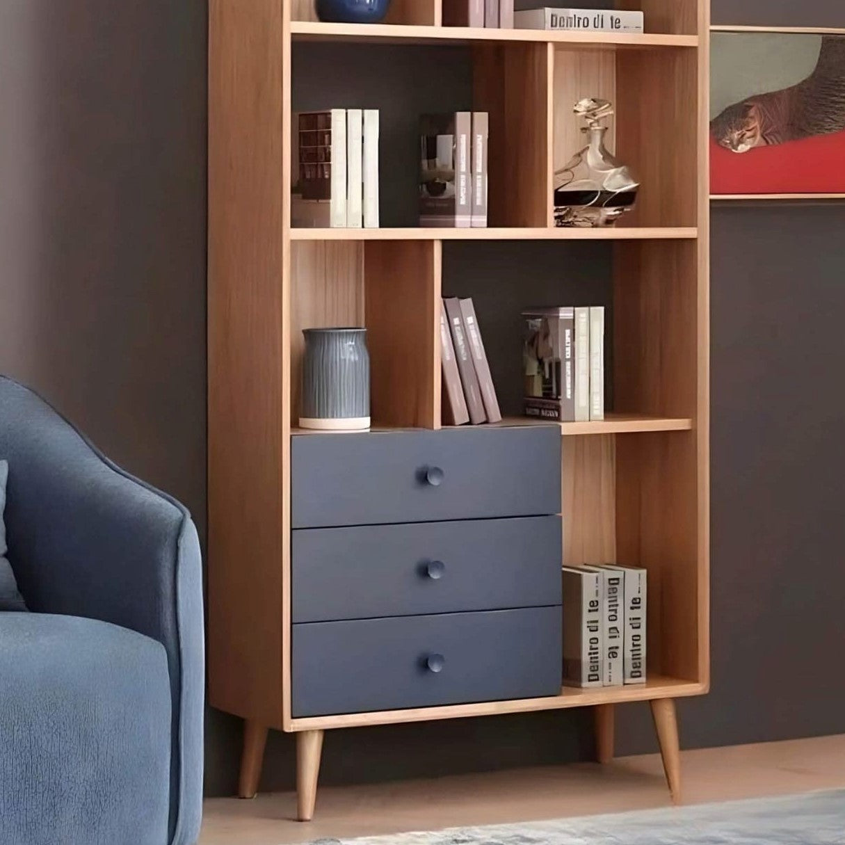 وحدة أرفف مكتبية ام دي اف تايلاندي ، 100*40*200 سم