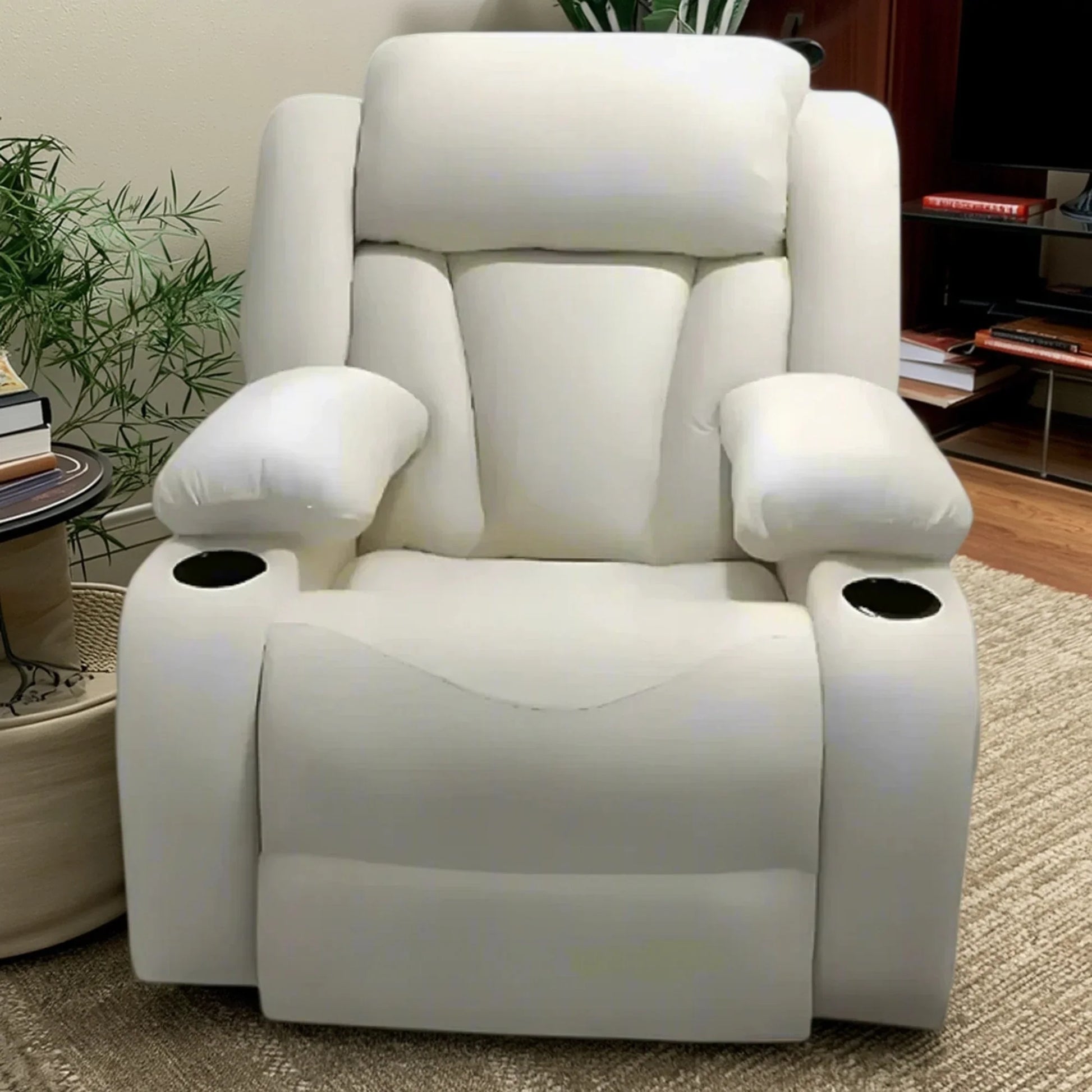 كرسي استرخاء ليزي بوي خشب زان، 100*90*105 سم - أبيض