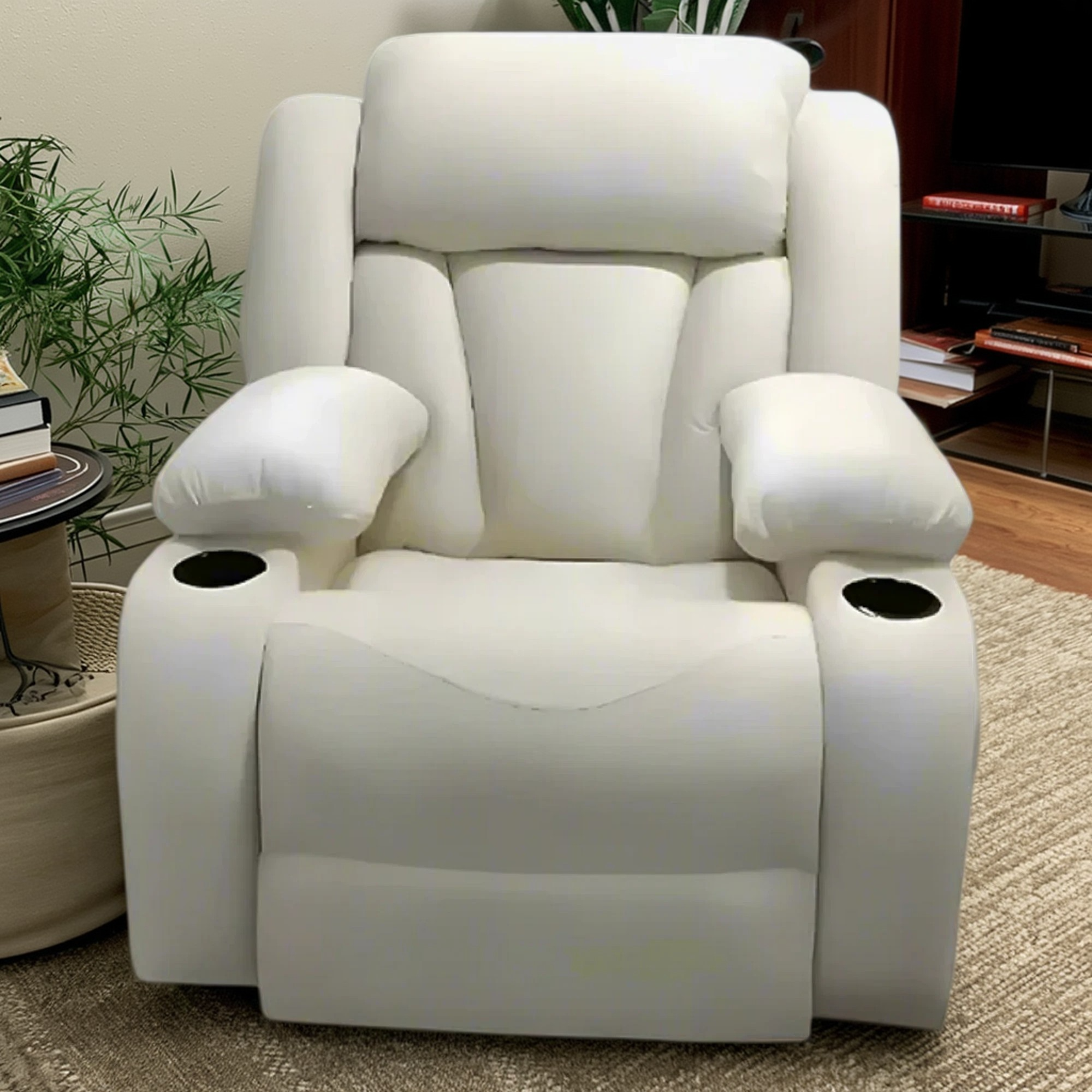 كرسي استرخاء ليزي بوي خشب زان، 100*90*105 سم - أبيض