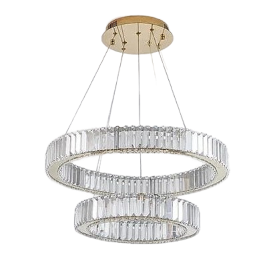 نجفة ستيل و كريستال، 60*99 سم- ذهبي