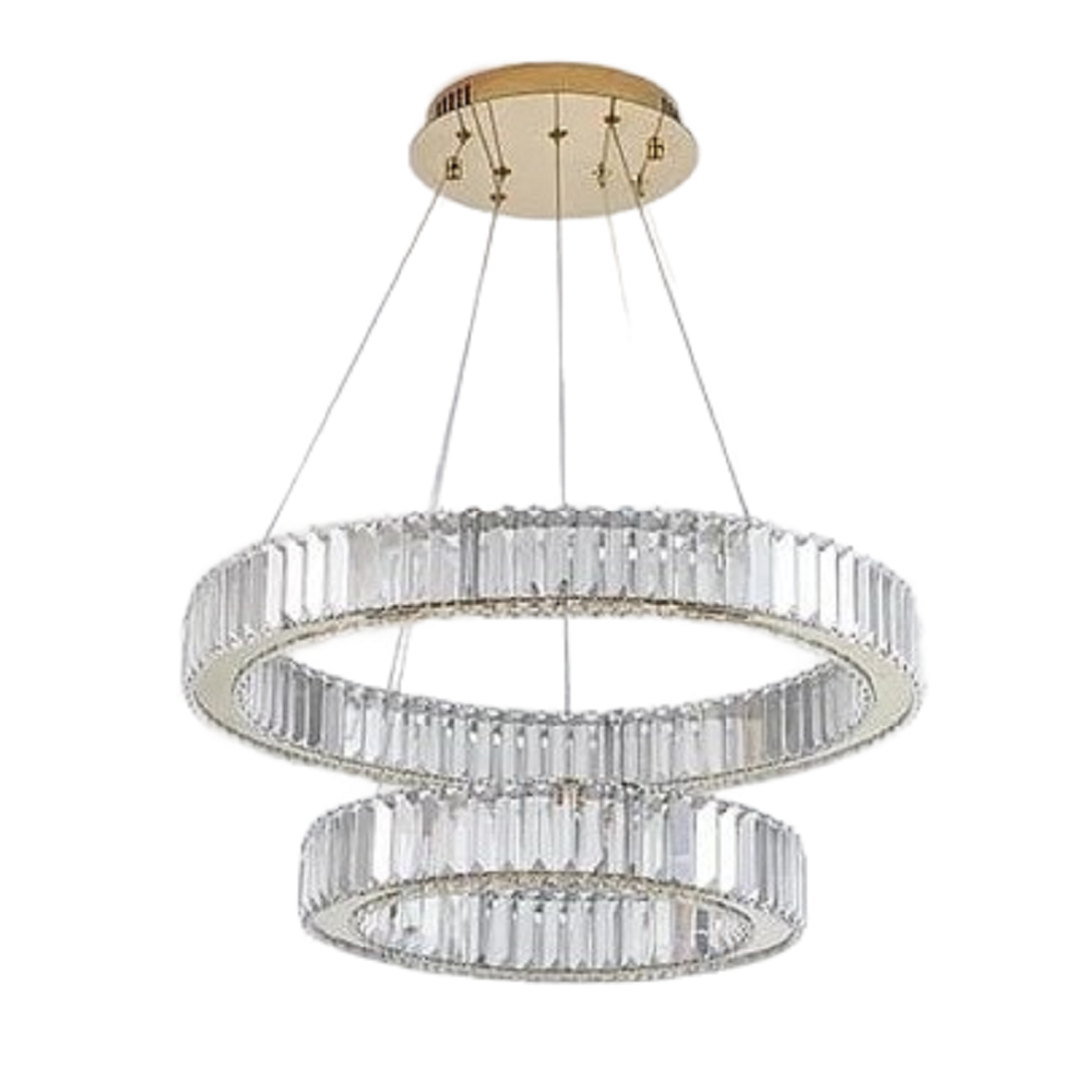 نجفة ستيل و كريستال، 60*99 سم- ذهبي