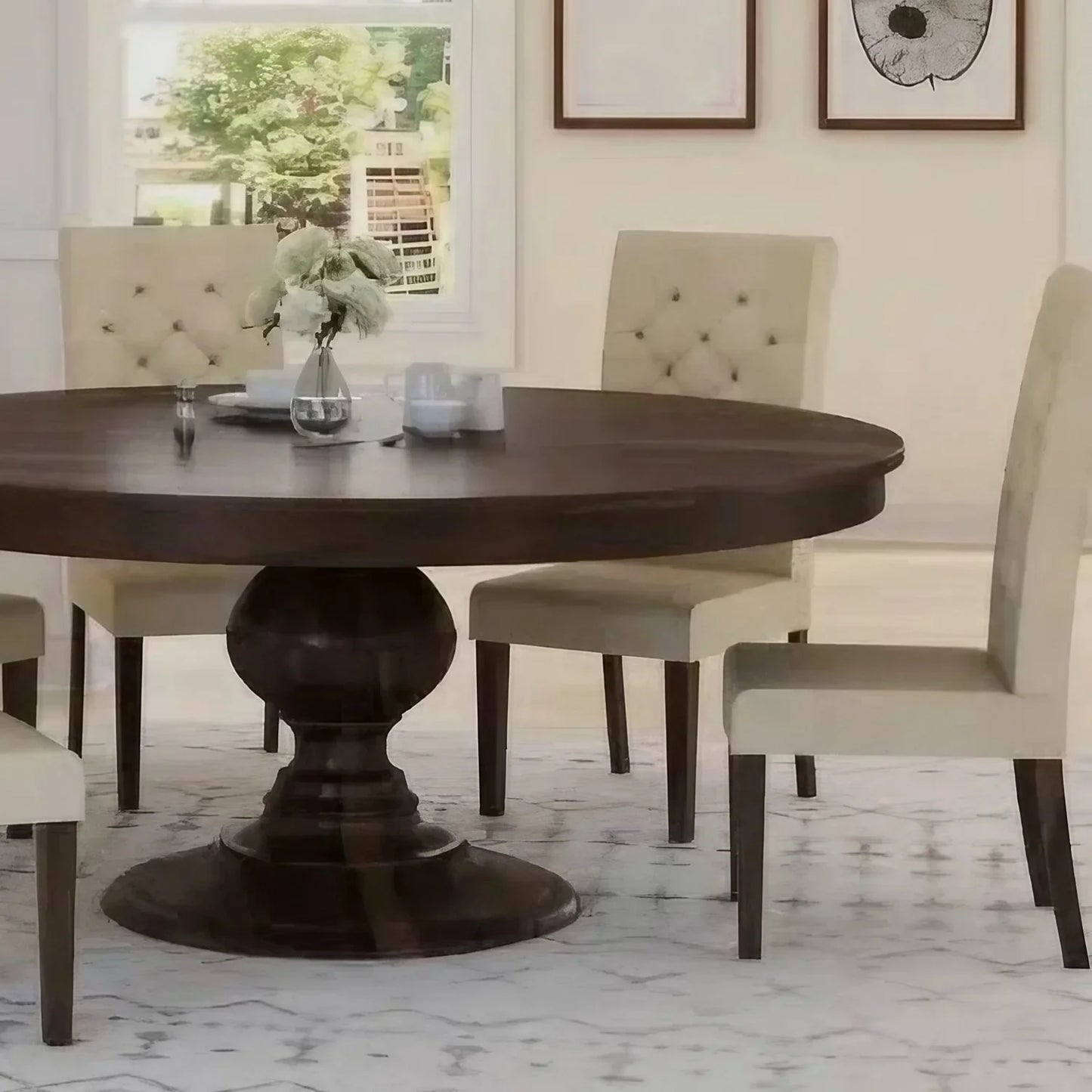 طقم سفرة خشب زان و كونتر، 6 قطع