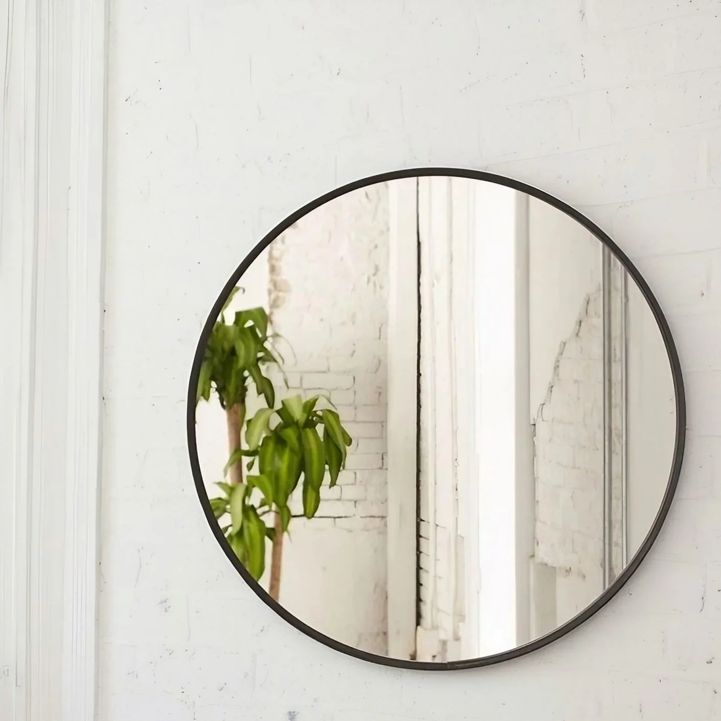 مرايا حائط بإطار خشب ام دي اف، 55*55 سم