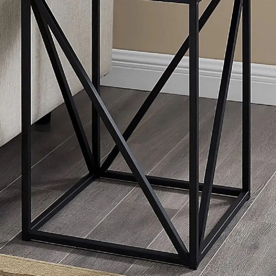 ترابيزة جانبية معدن بسطح جرانيت، 40*40*60 سم