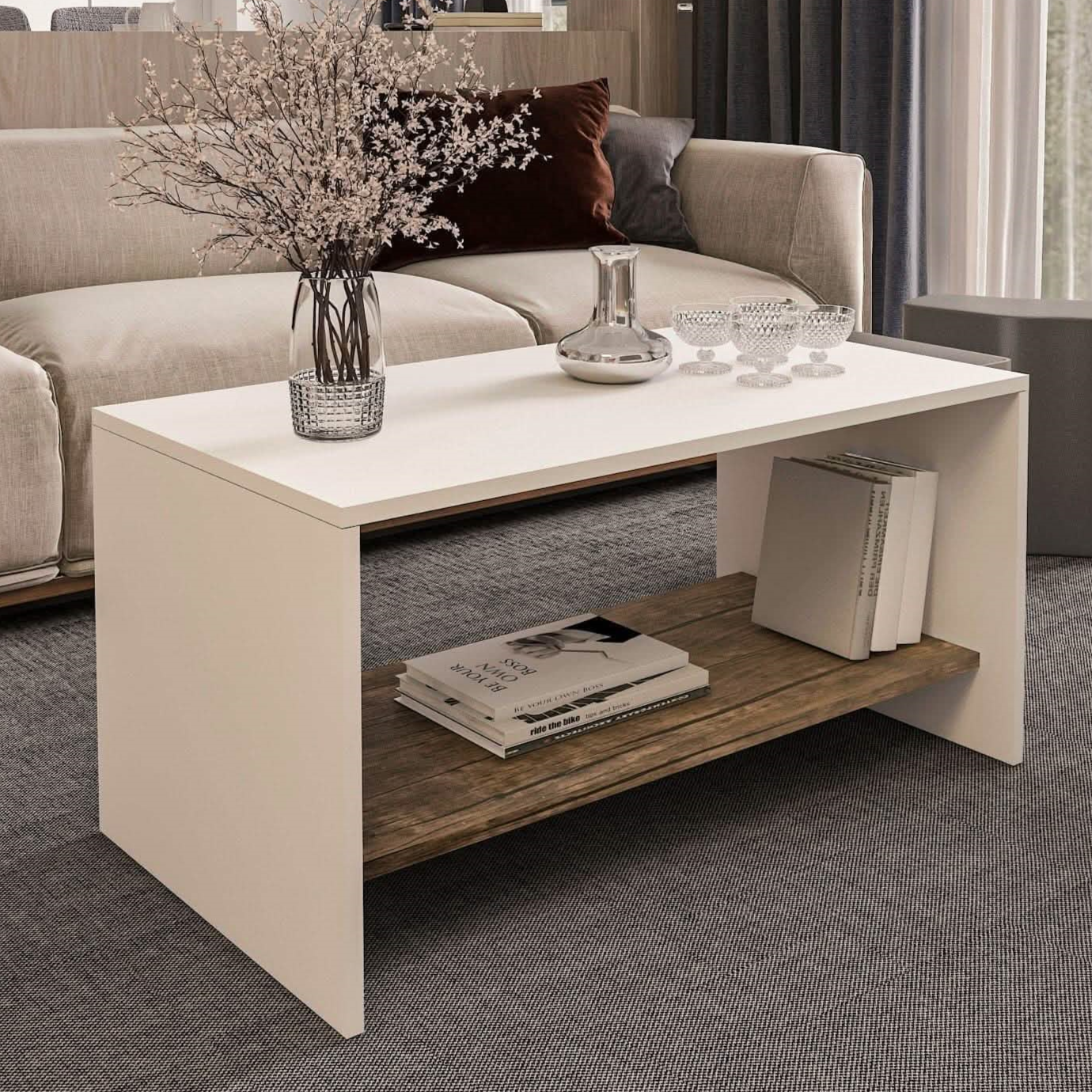 ترابيزة قهوة ام دي اف، 90*50*45 سم