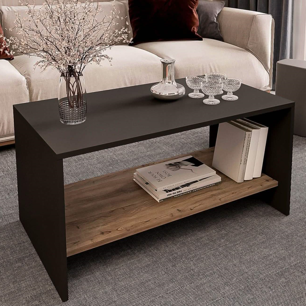 ترابيزة قهوة ام دي اف، 90*50*45 سم