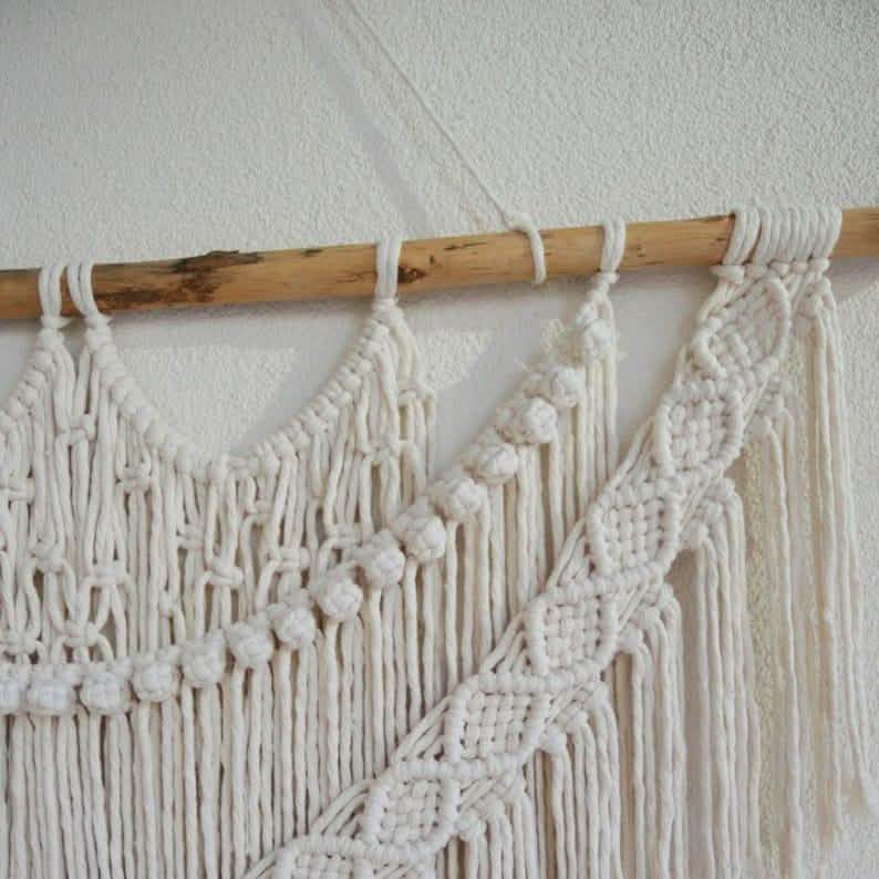 مكرمية حائط خشب، 120*100 سم