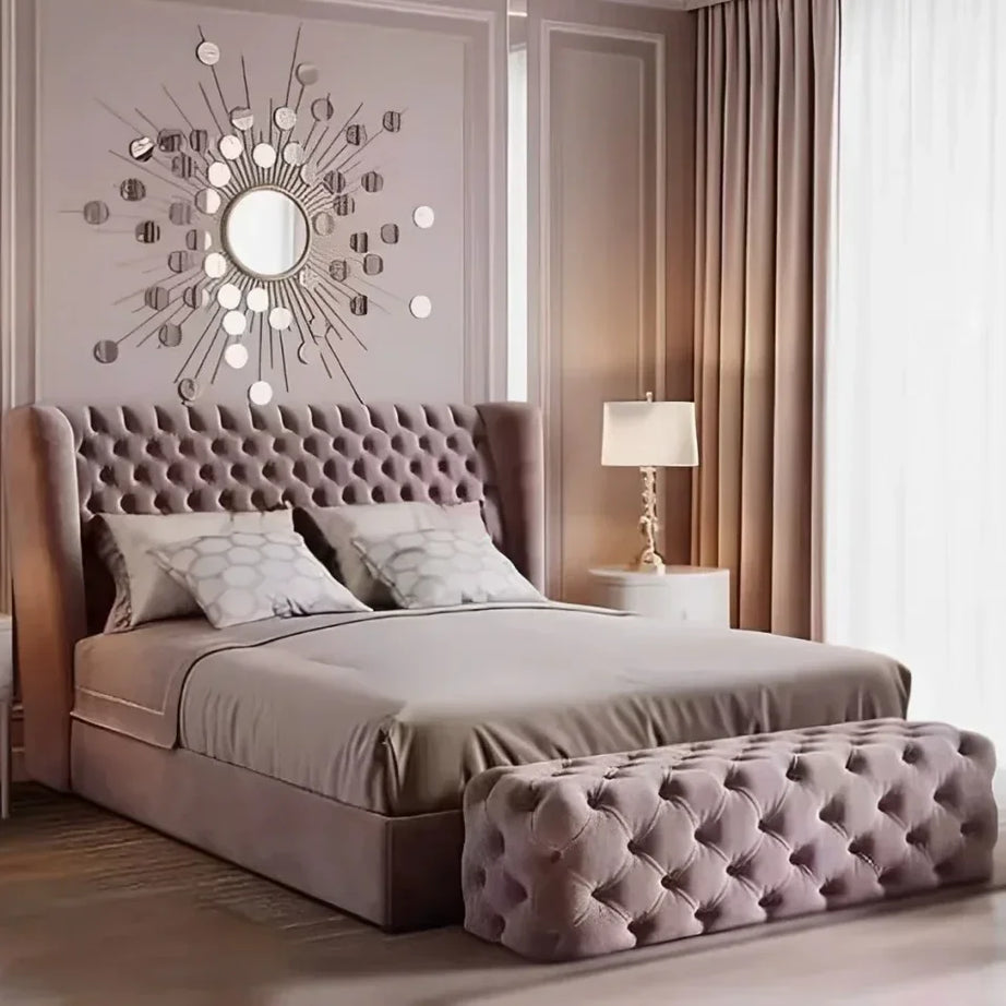 سرير سوبر كينج خشب ام دي اف و زان، 180*200*120 سم