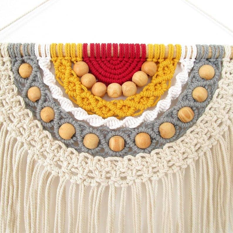 مكرمية حائط خشب، 50*50 سم