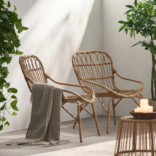 طقم خارجي ستيل و راتان، قطعتين