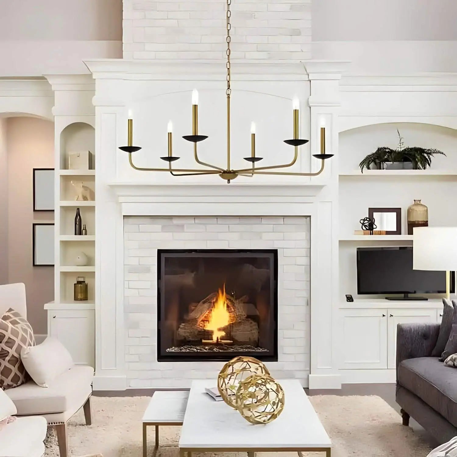 نجفة معدن و زجاج، 70*30 سم