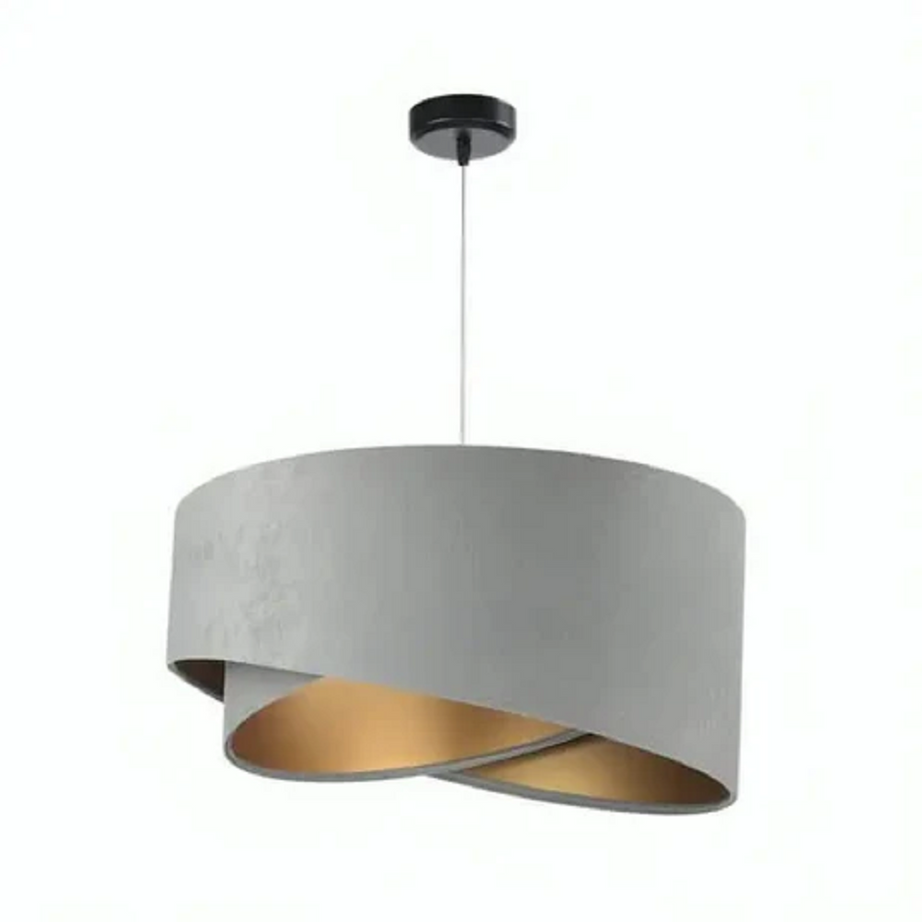 نجفة معدن، 70*50 سم - رمادي × ذهبي