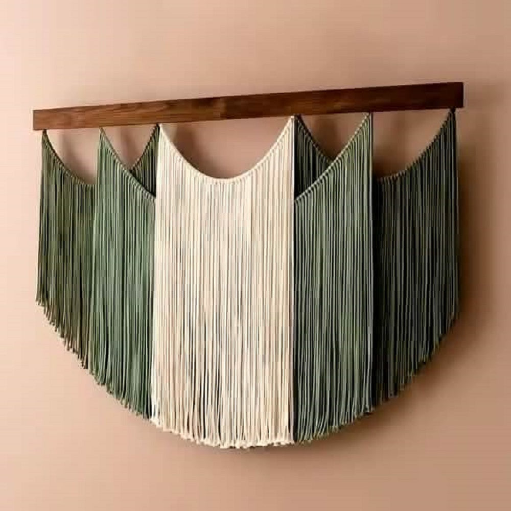 مكرمية حائط خشب، 100*80 سم