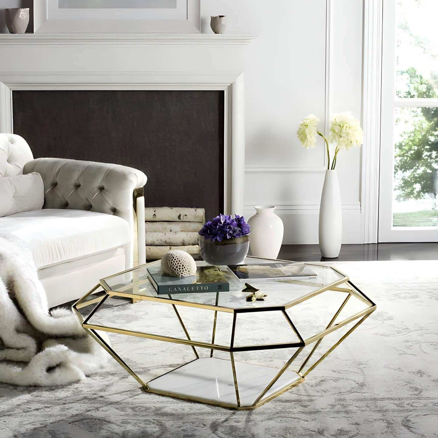 ترابيزة قهوة زجاج 70*70*50 سم - RON79 Royal Iron