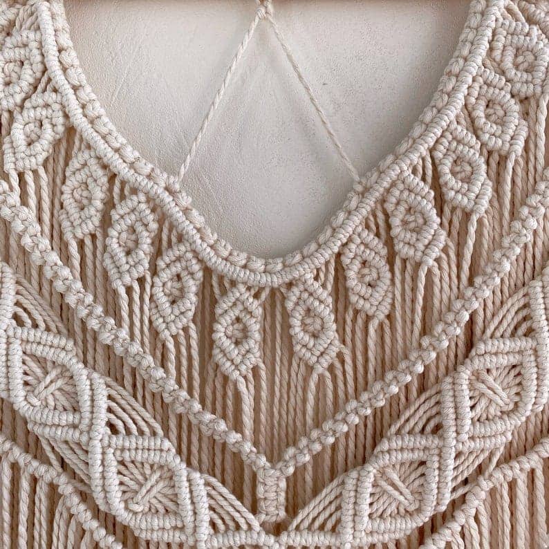 مكرمية حائط خشب، 120*80 سم