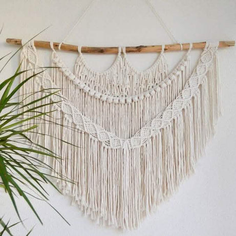 مكرمية حائط خشب، 120*100 سم