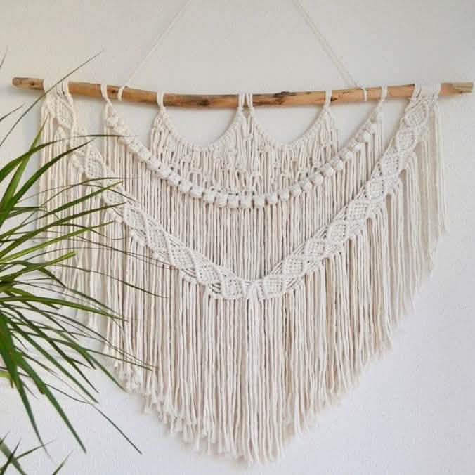 مكرمية حائط خشب، 120*100 سم