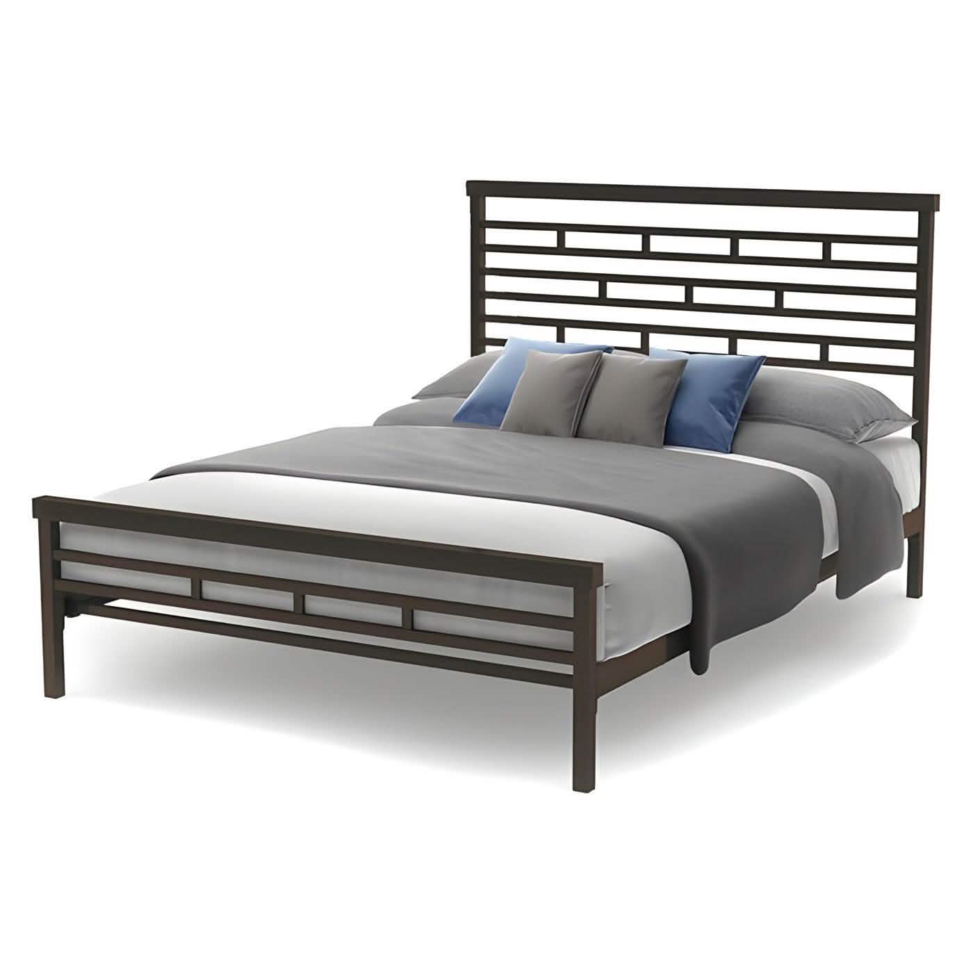 سرير كينج معدن و خشب طبيعي، 160*195*100 سم