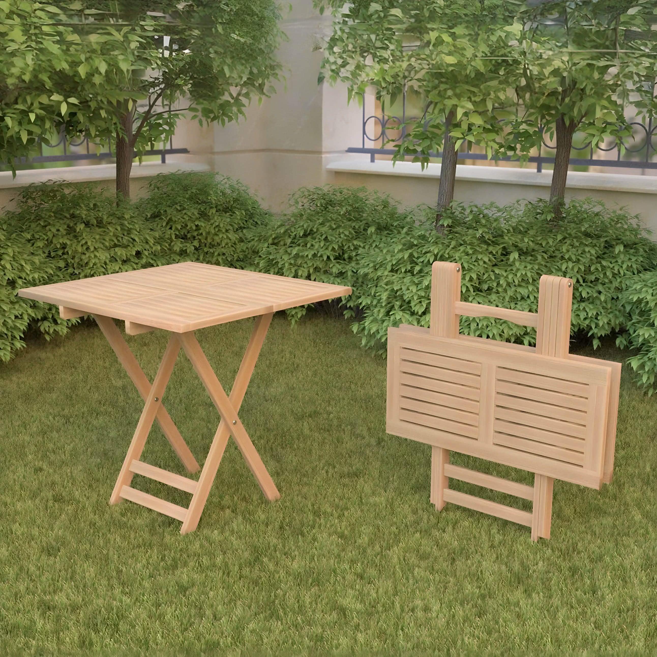 ترابيزة خارجية خشب زان، 75*72*75 سم