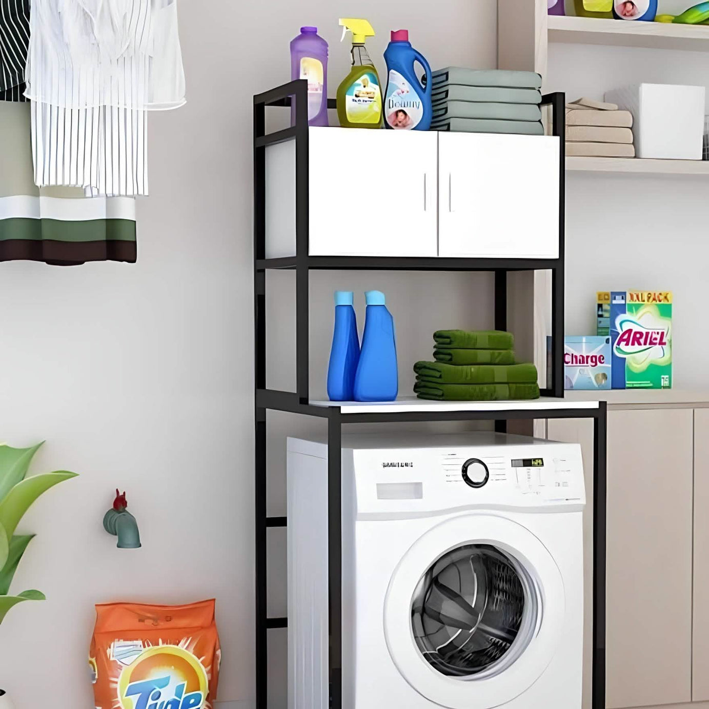 وحدة تخزين،معدن و خشب ام دي اف 65*40*180 سم