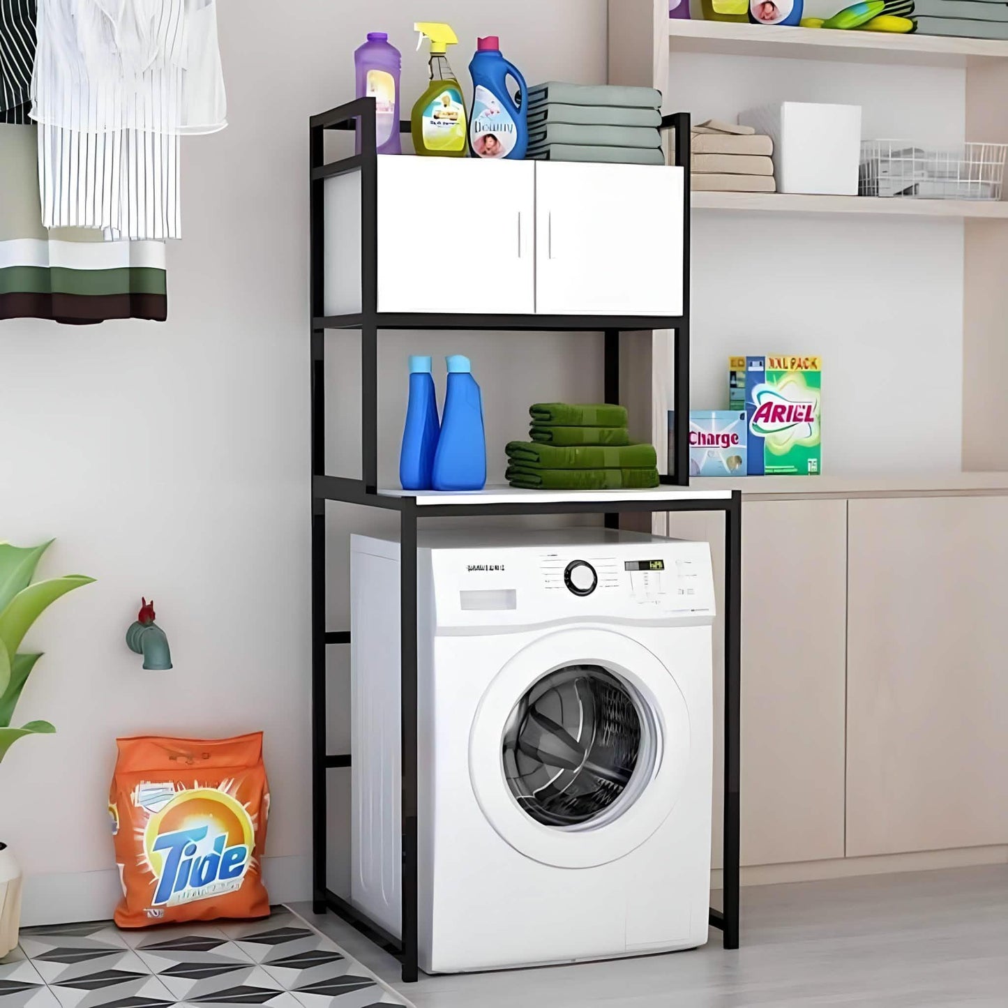 وحدة تخزين،معدن و خشب ام دي اف 65*40*180 سم