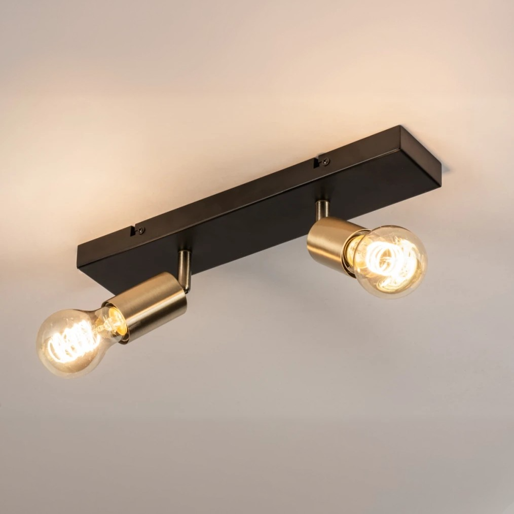 نجفة معدن، 10*25 سم - أسود*ذهبي