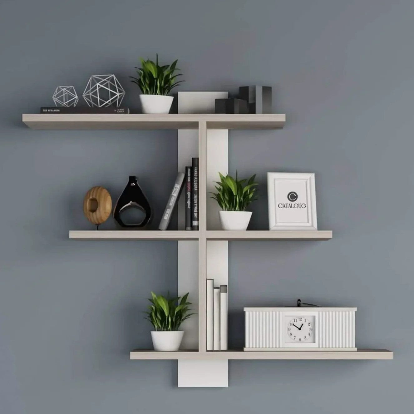 وحدة أرفف ام دي اف، 90*15*80 سم