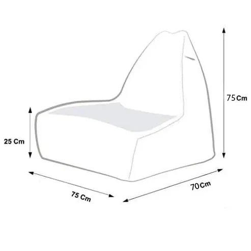 بين باج جلد، 75*70*75 سم - رمادي
