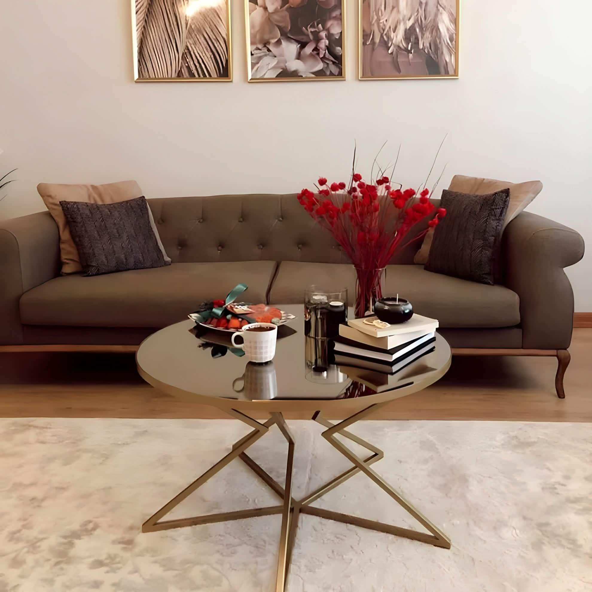 ترابيزة قهوة زجاج 75*75*50 سم - RON81 Royal Iron
