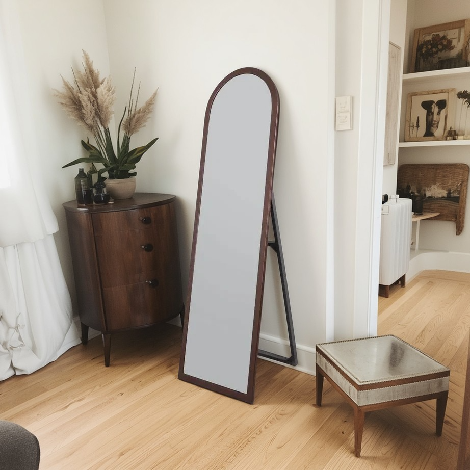 مرايا ارشيد استاند خشب ام دي اف، 50*170 سم - بني